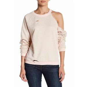 NWT TOV Raglan Sleeve Distressed Pullover